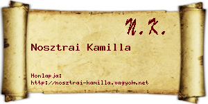 Nosztrai Kamilla névjegykártya
